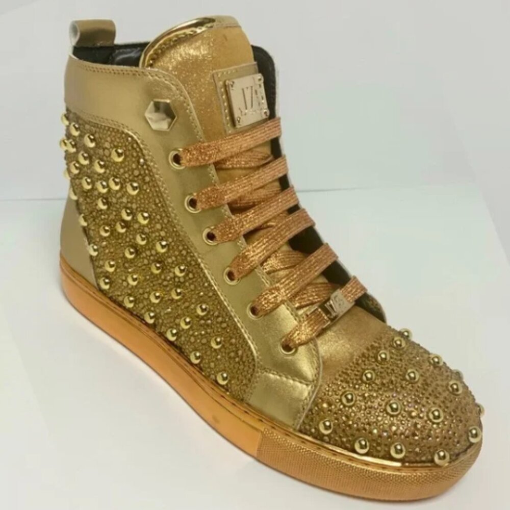 Men's Zephyr Gold Pearl Mid Top Spike Toe Sneaker